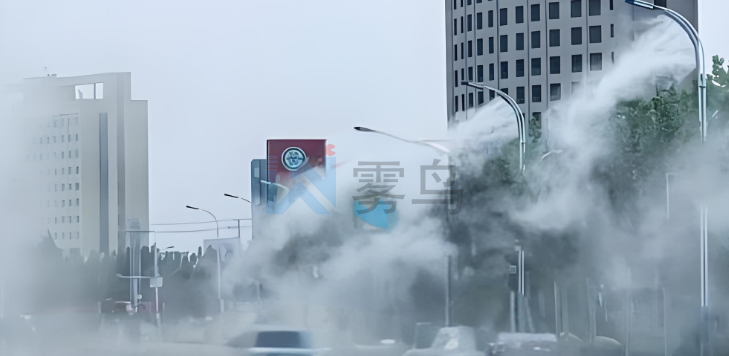 山東濟(jì)南環(huán)境監(jiān)測站聯(lián)動(dòng)燈桿噴霧降塵降霾系統(tǒng)案例